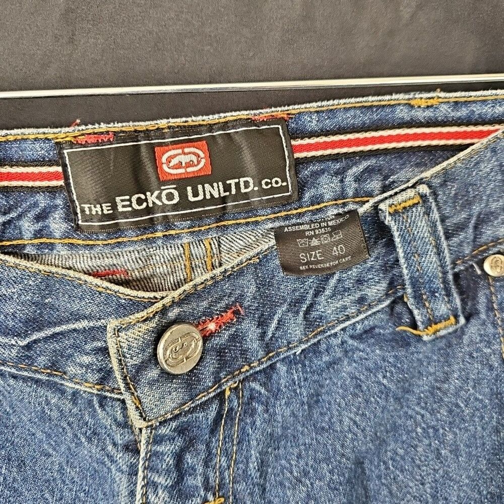 Ecko Unltd Vintage Baggy Jean Shorts Size 40 - Picture 3 of 8